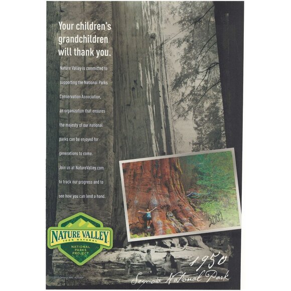 2010 Nature Valley Full Page Print Ad Original Sequoia National Park Project u - Picture 1 of 1